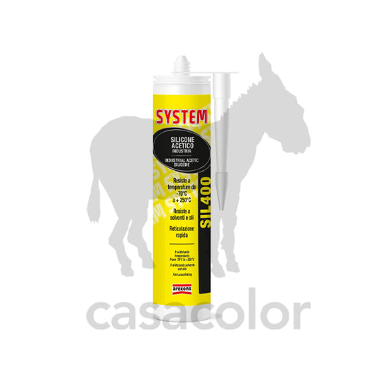 silicone acetico alta temperatura trasparente sil 400 310 ml arexons