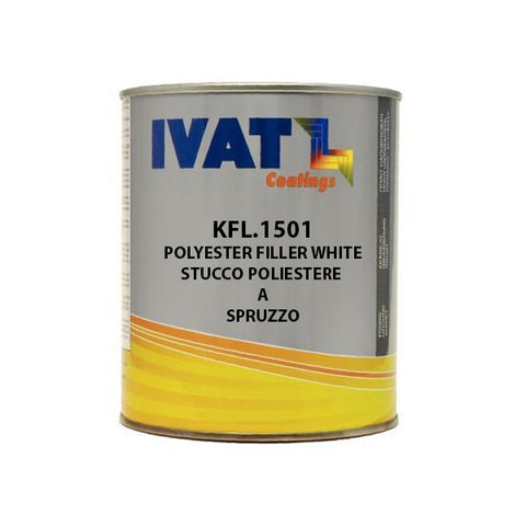 stucco poliestere a spruzzo polyester filler white 1 lt ivat coatings
