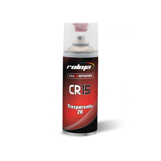 CR 15 trasparente acrilico lucido professionale carrozzeria 2K (BICOMPONENTE) spray 400 ml rolma