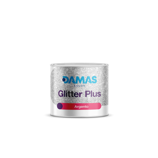 glitter plus argento per decorativi e pittura 250 ml damas kolor
