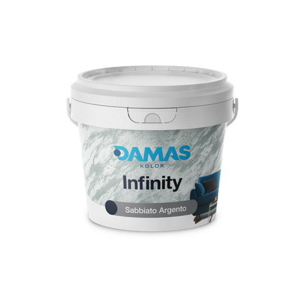 pittura decorativa effetto sabbiato infinity sabbiato argento 1 lt damas kolor