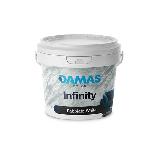 infinity white pittura decorativa finitura liscia metallizzata opalescente 2,5 lt damas kolor
