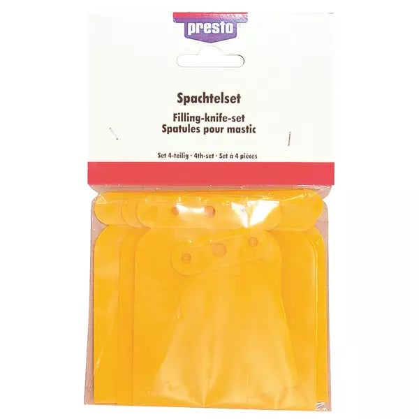 set 4 spatole per stucco in plastica